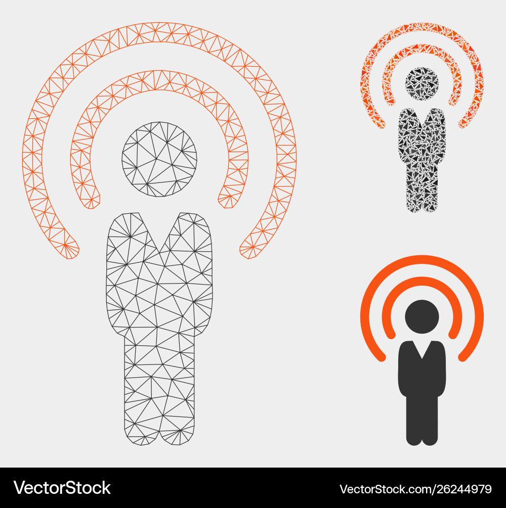 Human radio source mesh network model Human radio source mesh network model vector image