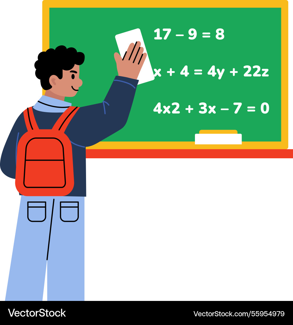 Math professor giving lecture flat style vector image