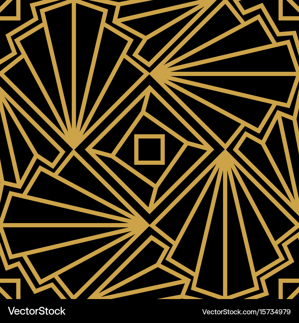 Seamless art deco pattern with stylized shell Vector Image