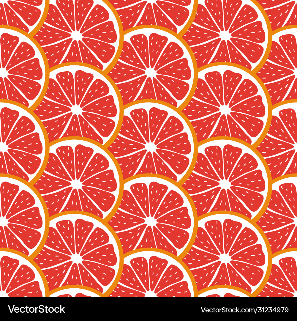 Seamless pattern with sliced pieces grapefruit Seamless pattern with sliced pieces grapefruit Vector Image