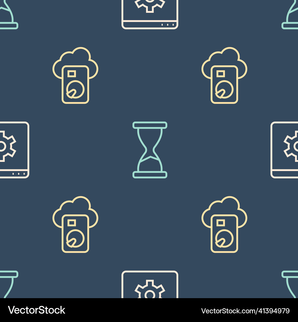 Set line browser setting cloud database and old Set line browser setting cloud database and old vector image