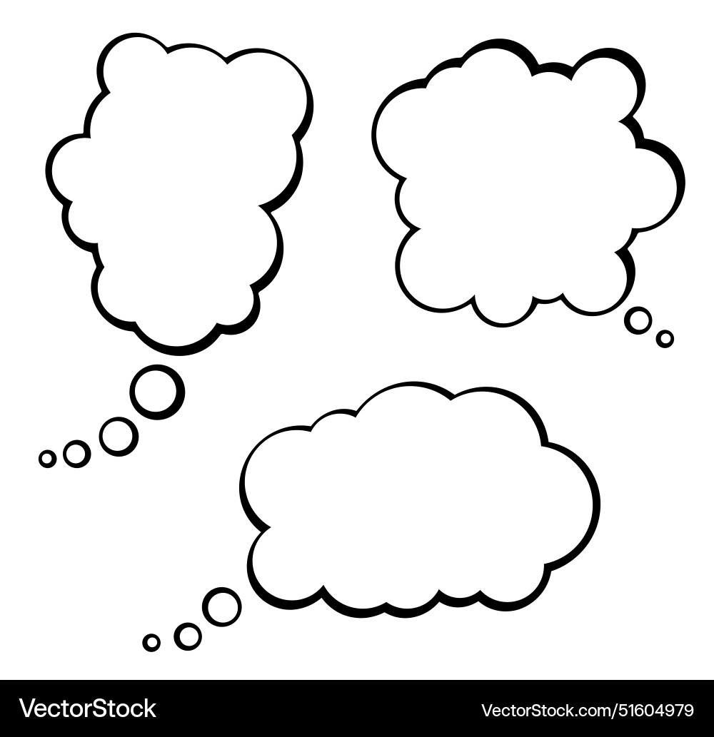 Set of blank thought bubbles in various cloud Set of blank thought bubbles in various cloud vector image