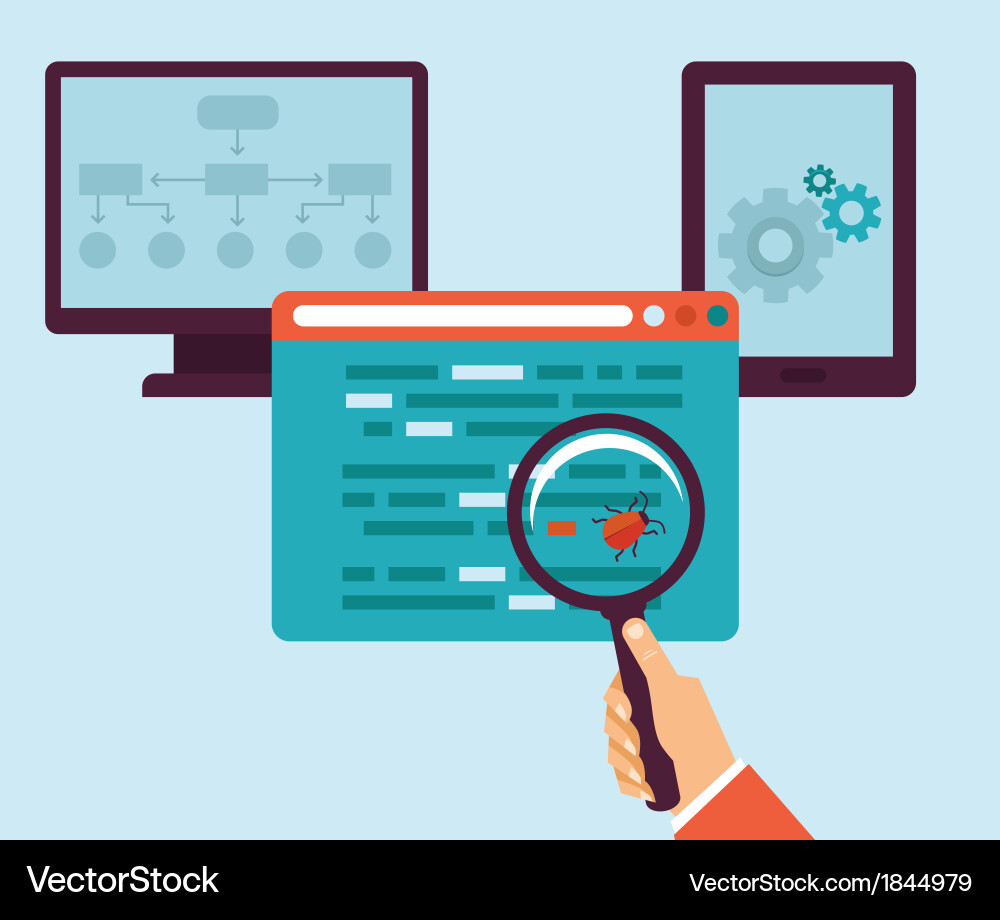 Software Development & Debugging vector image