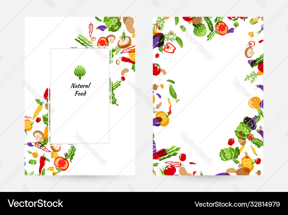 Vegetables banners and elements for menu design Vector Image