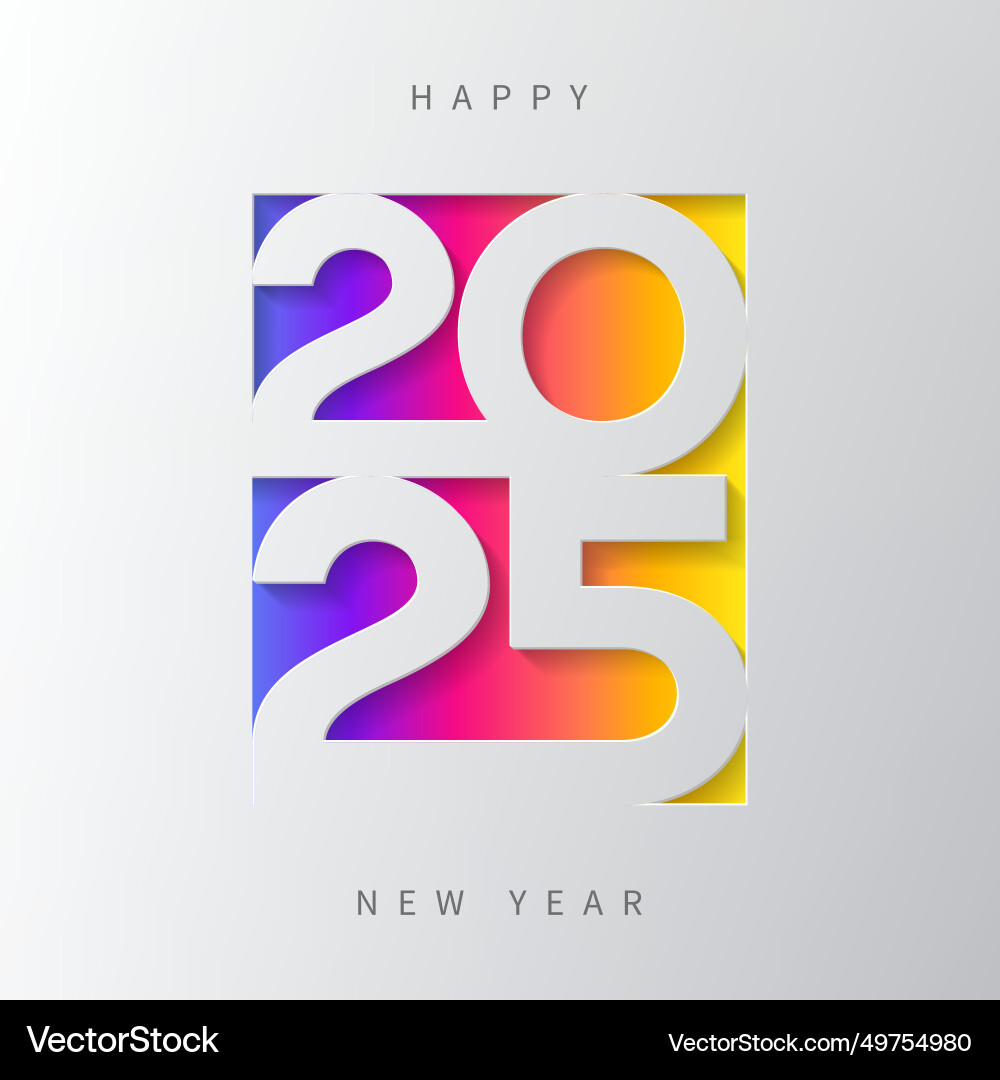 2025 happy new year card vector image