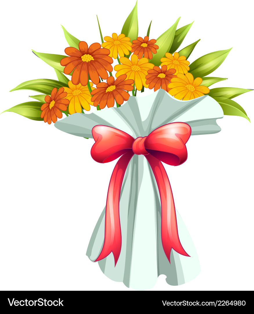 A boquet of yellow and orange flowers Vector Image