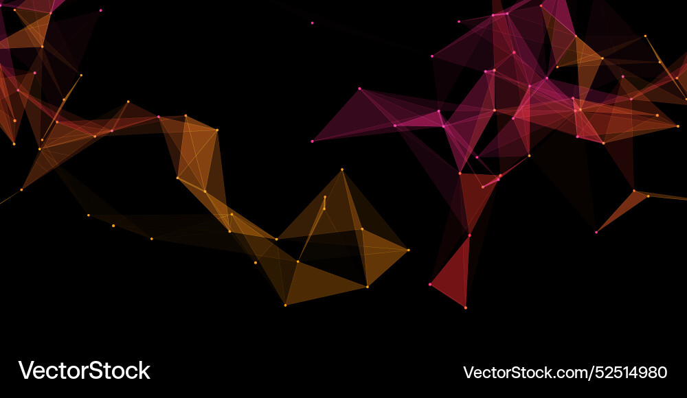 Abstract banner with a low poly plexus design vector image