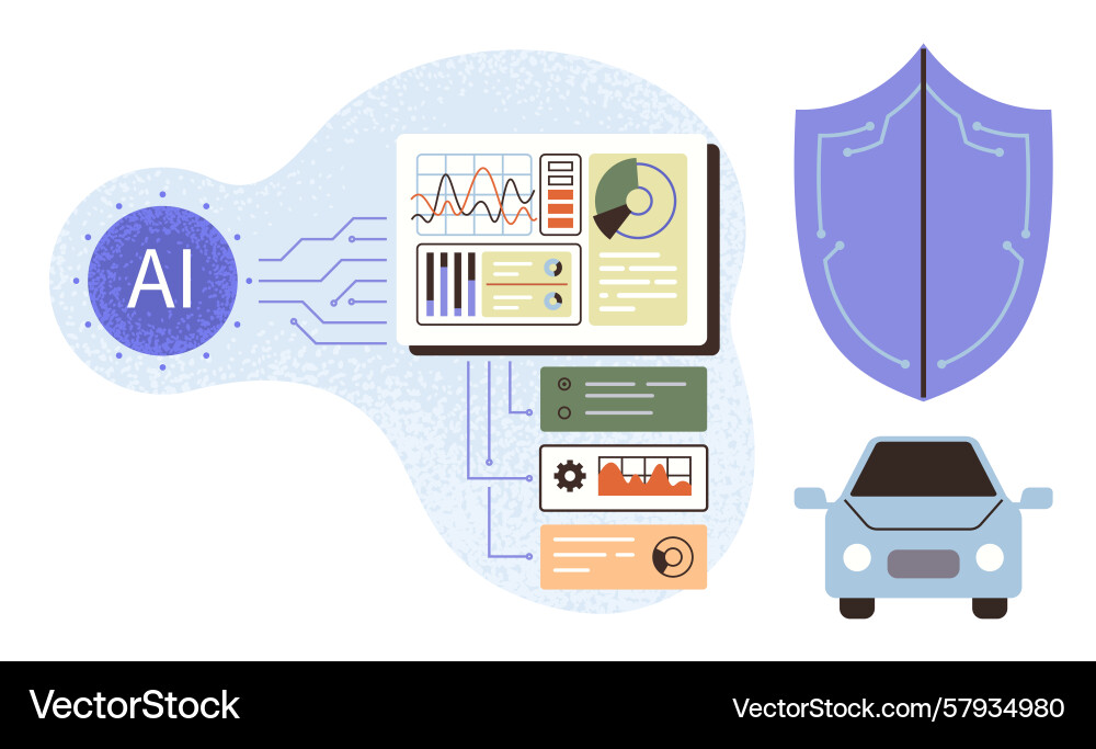 Ai-driven data and technology enhancing security Ai-driven data and technology enhancing security Vector Image