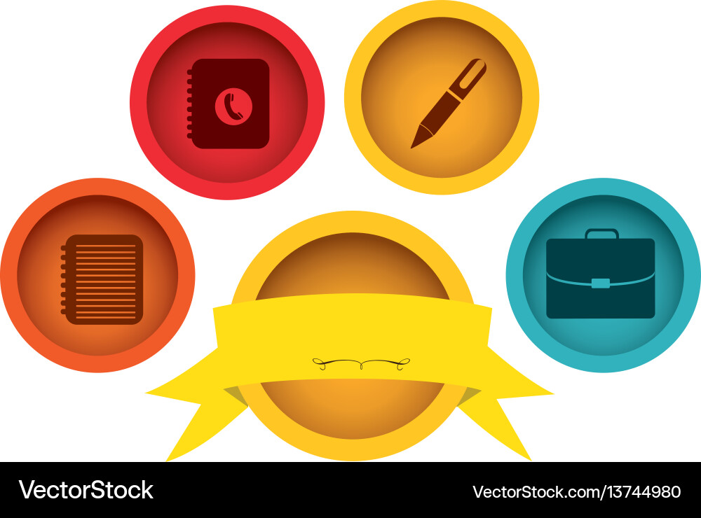 Apps technology buttons with emblem and ribbon Apps technology buttons with emblem and ribbon vector image