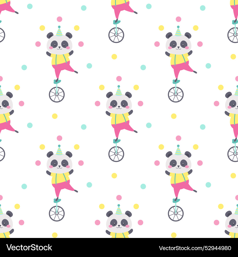 Circus seamless pattern with adorable animals Vector Image