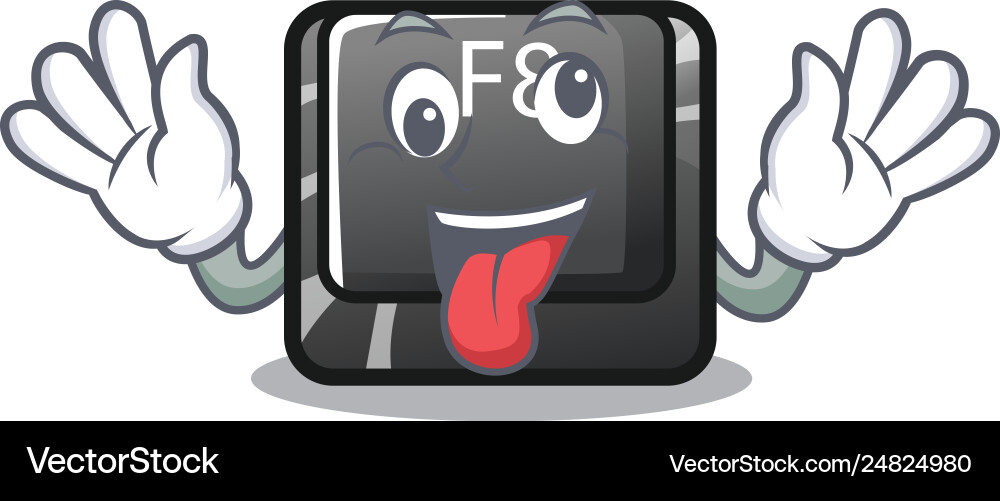 Crazy f8 button displayed on cartoon keyboard vector image