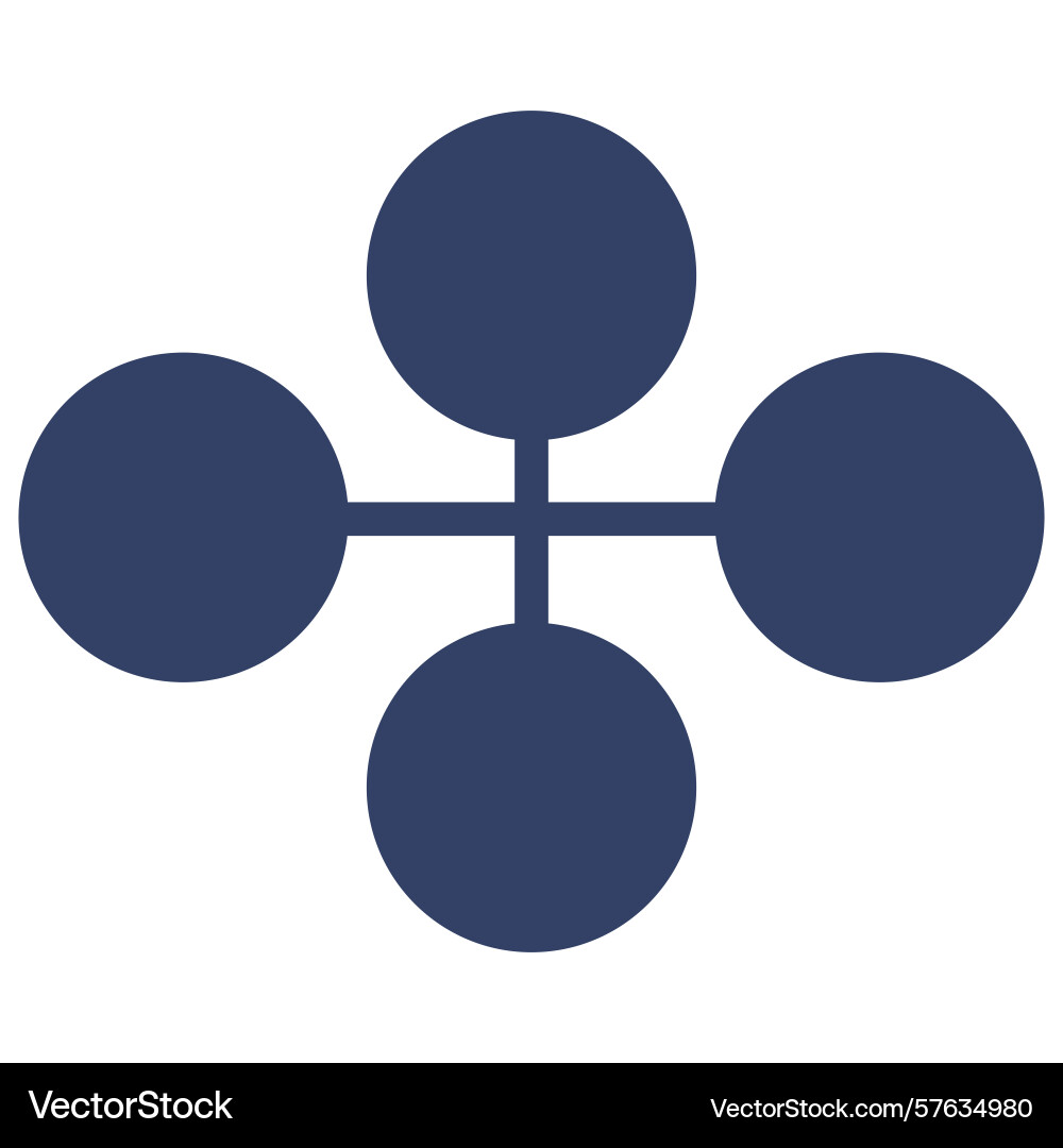 Flowcharts abstract of four interconnected vector image
