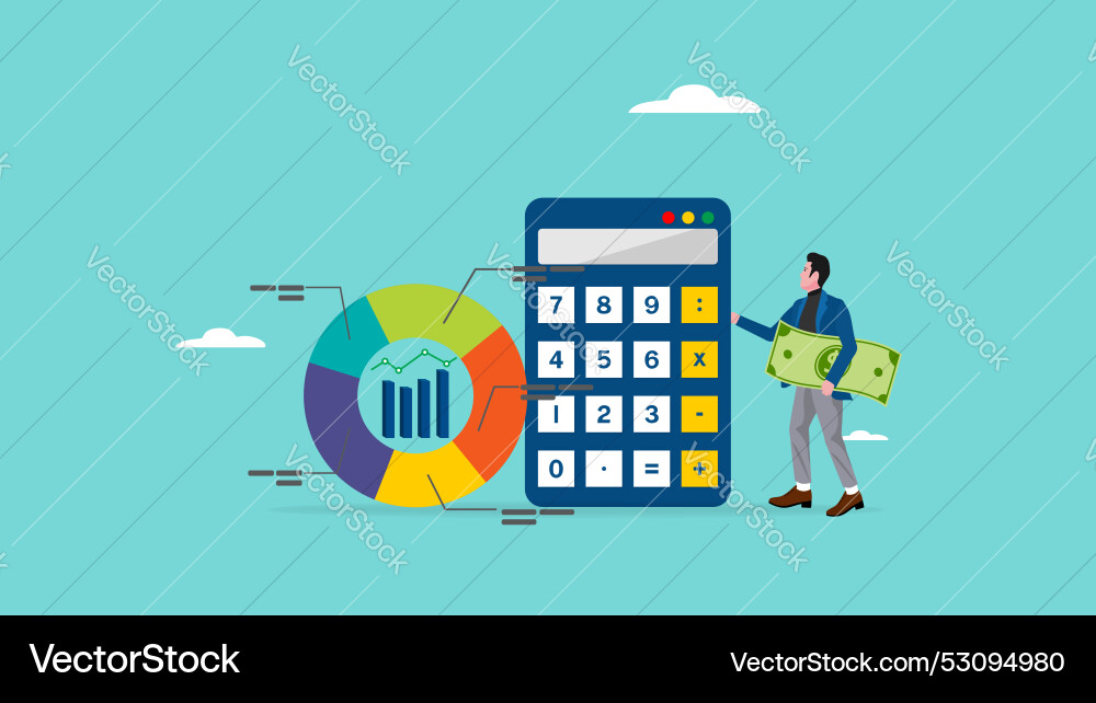 Fund allocation graph cost structure calculation Fund allocation graph cost structure calculation Vector Image
