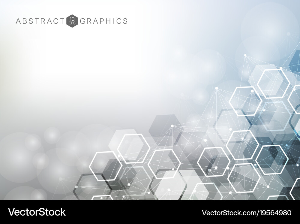 Geometric abstract background with connected line vector image