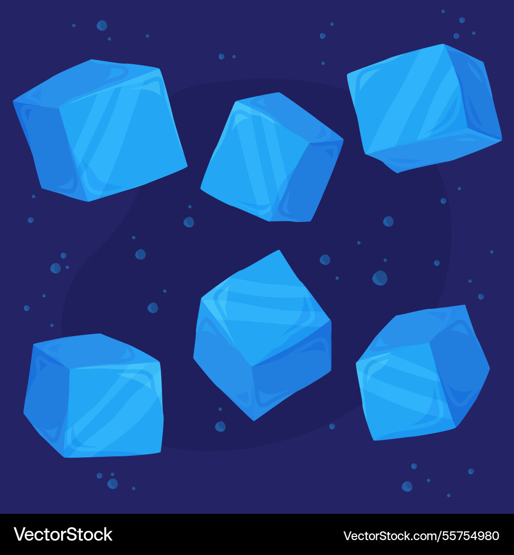 Ice cube collection with flat design Vector Image