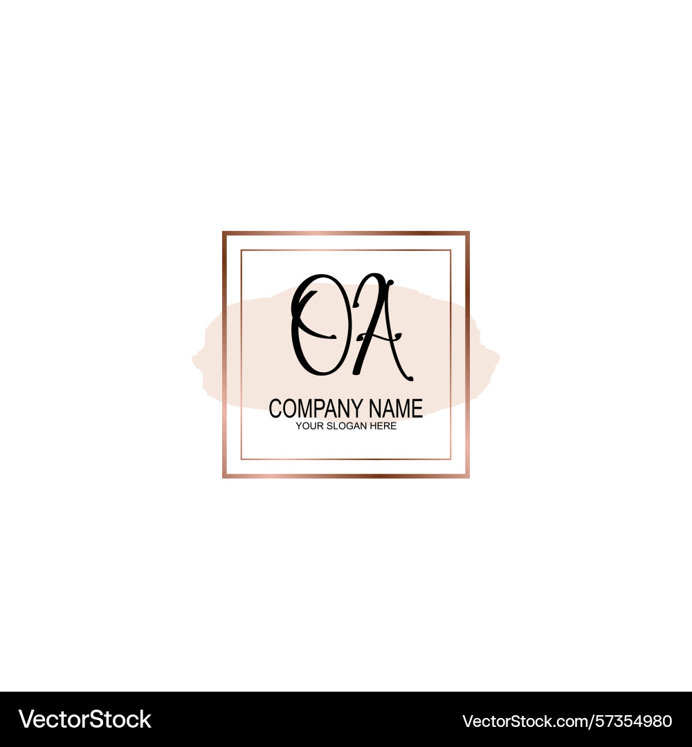 Minimalist handwritten oa initial logos with soft Vector Image
