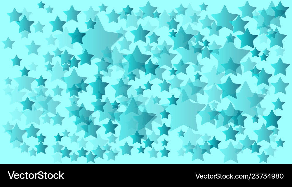 Mint color many random size stars backgrounds Vector Image