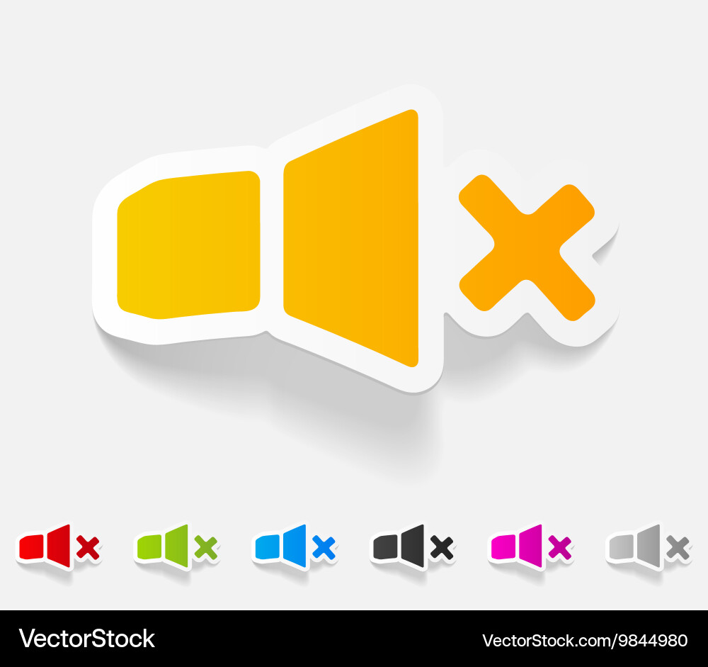 Realistic design element sound off Vector Image