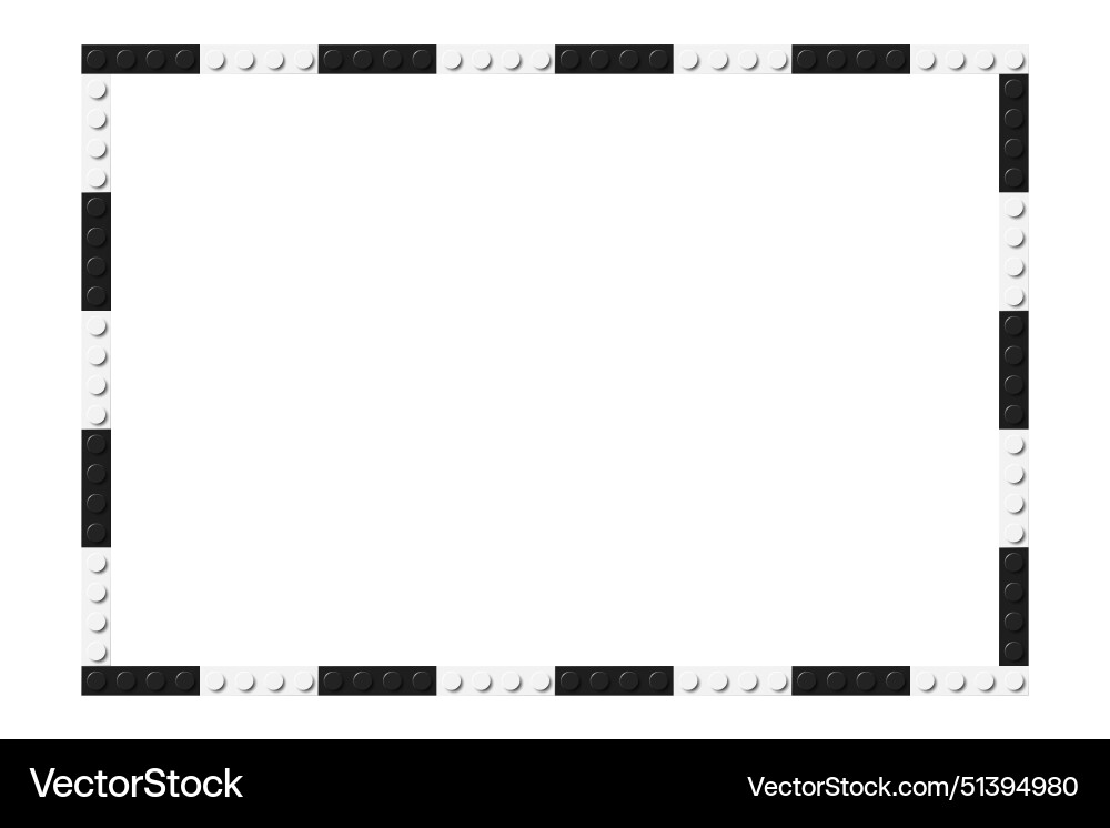 Simple frame composed of black and white toy Vector Image