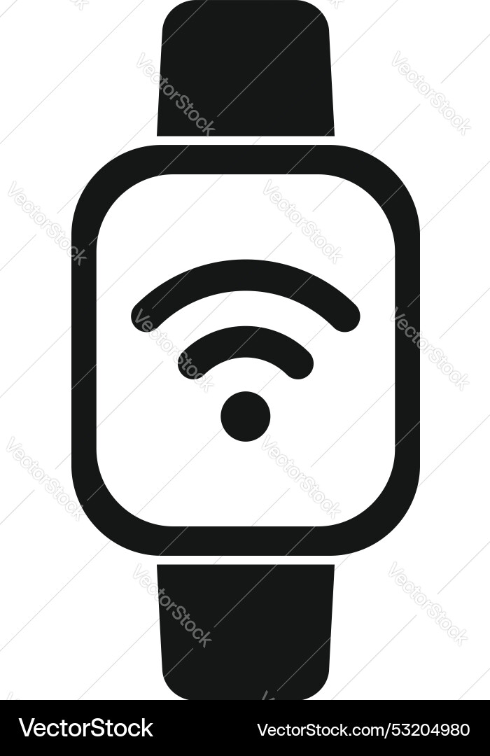 Smart watch showing wifi connection icon Smart watch showing wifi connection icon vector image