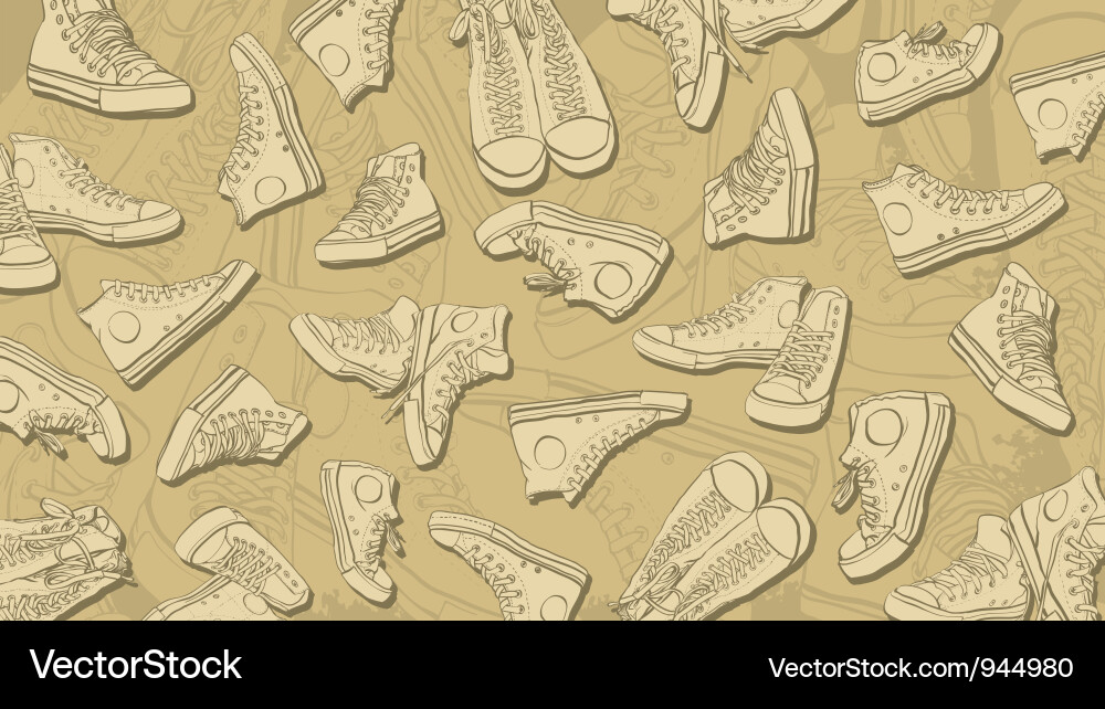 Sneaker Pattern Background Vector Image