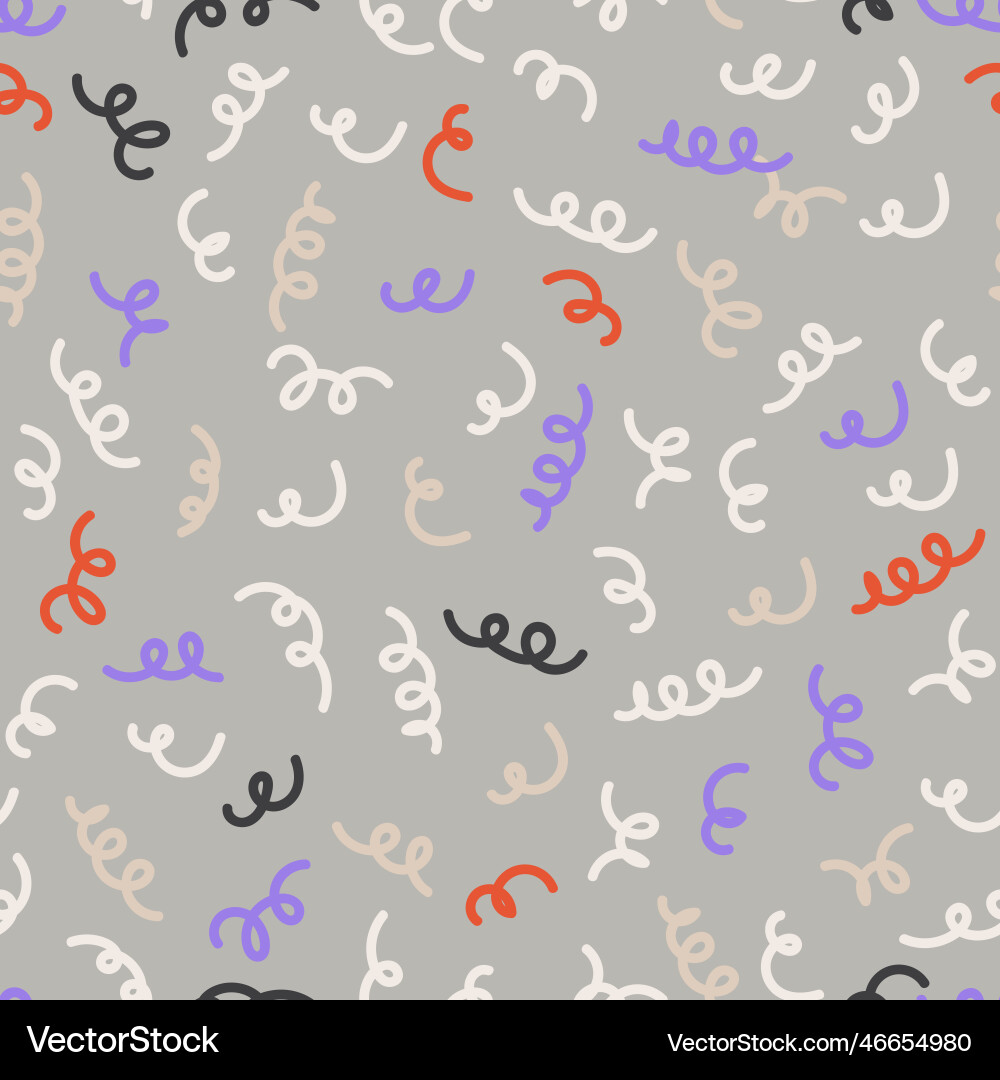 Squiggles curly lines seamless pattern Vector Image