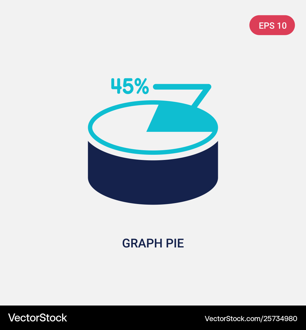 Two color graph pie icon from business Vector Image