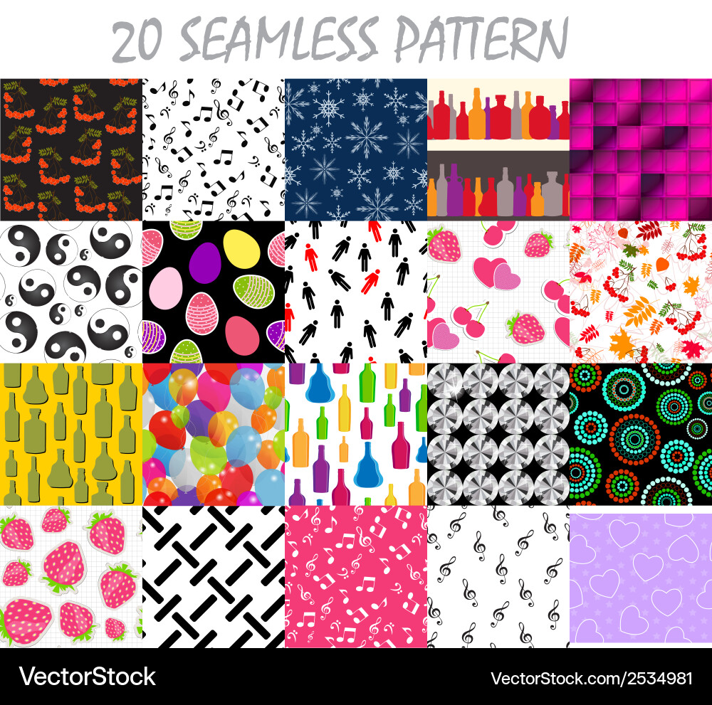 Colorful Abstract Pattern Set Vector Image