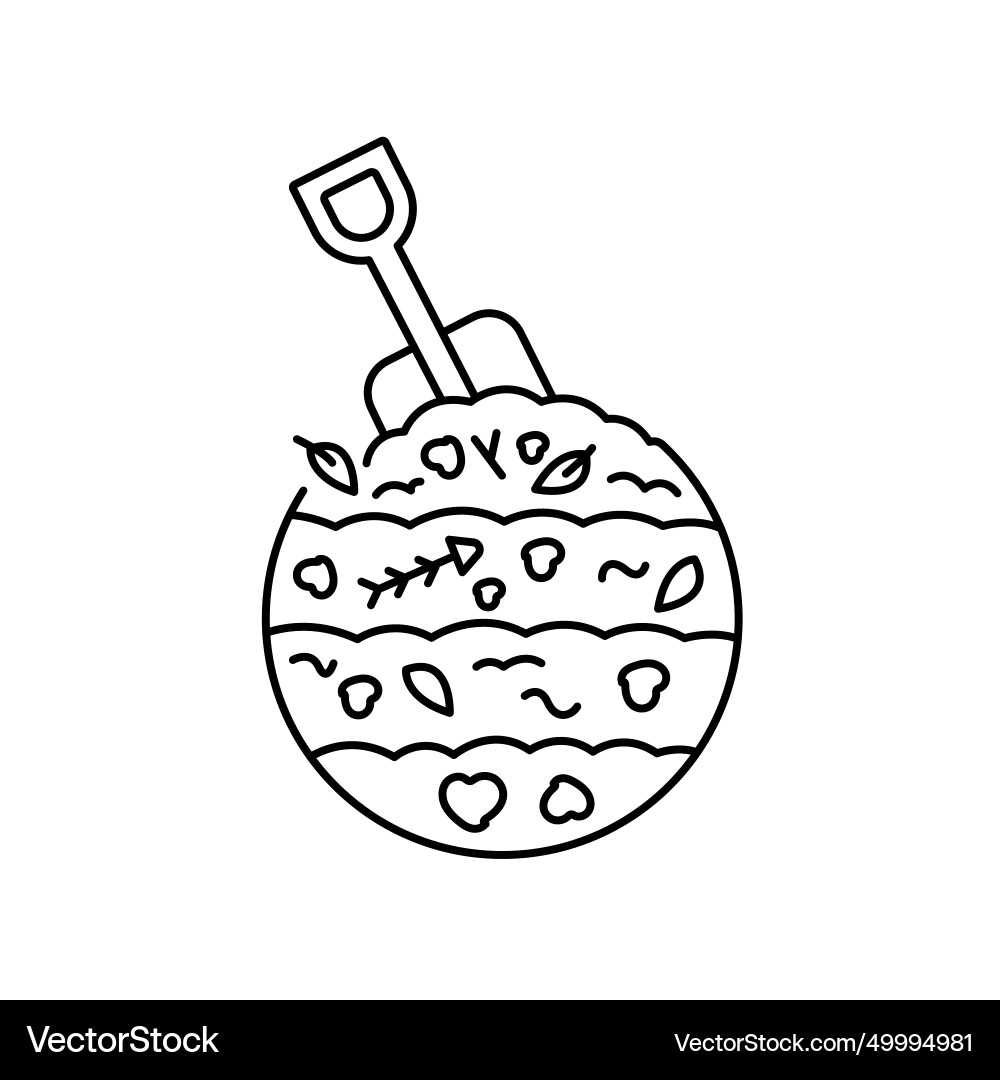 Compost layer of soil color line icon composting Compost layer of soil color line icon composting vector image