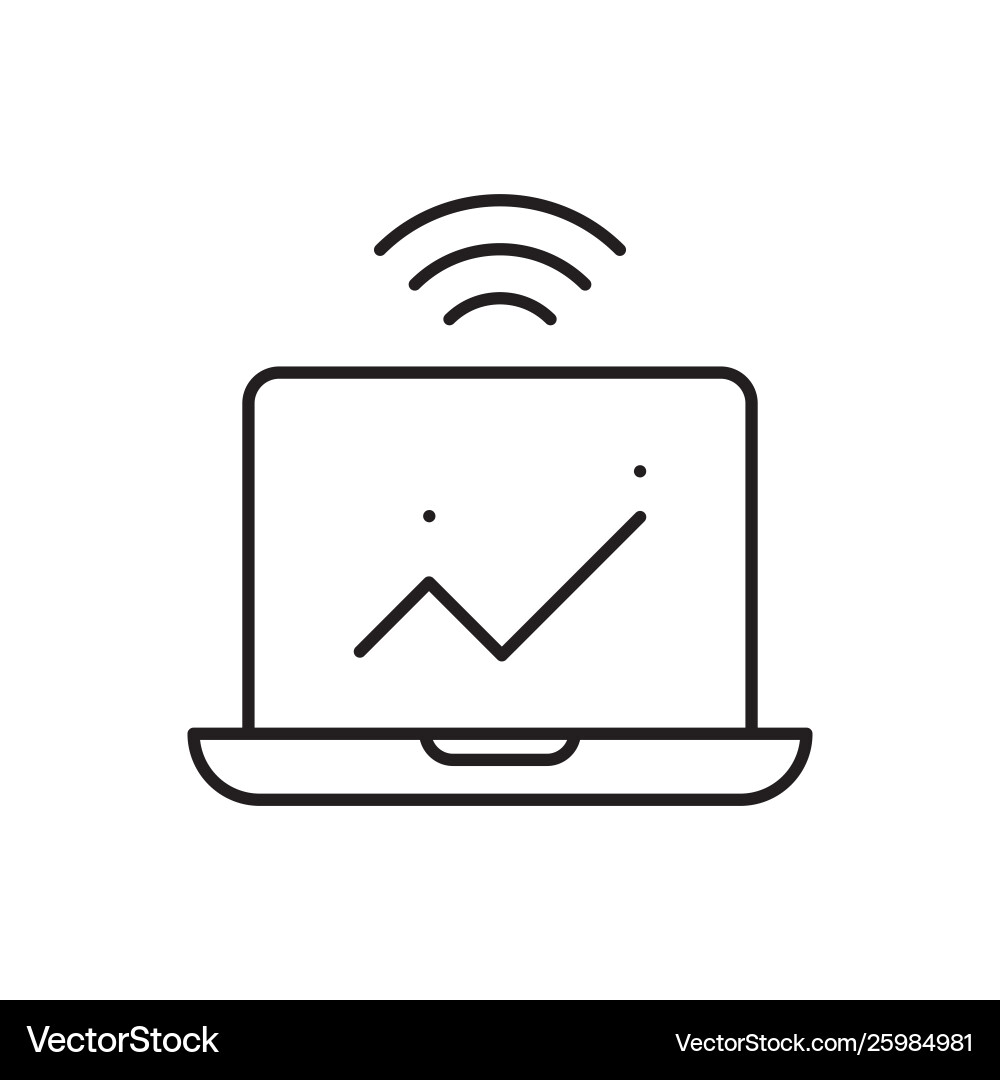 Computer analytics smart icon vector image