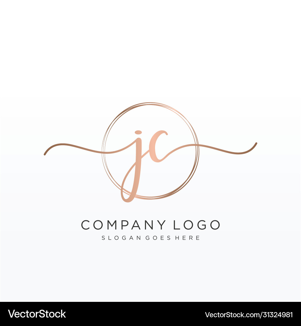 Elegant Initial Logo - J&C Script Vector Image