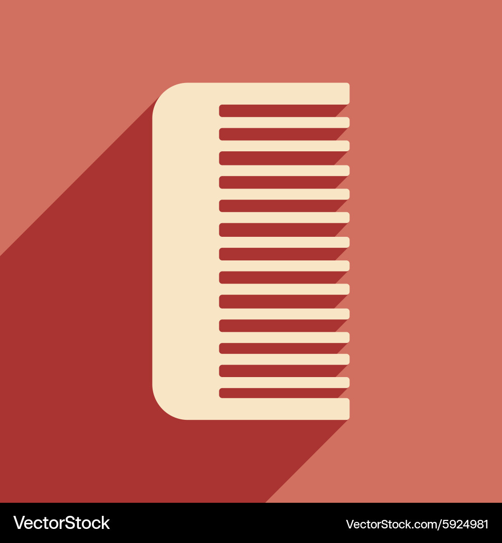 Flat with shadow icon and mobile application comb Vector Image