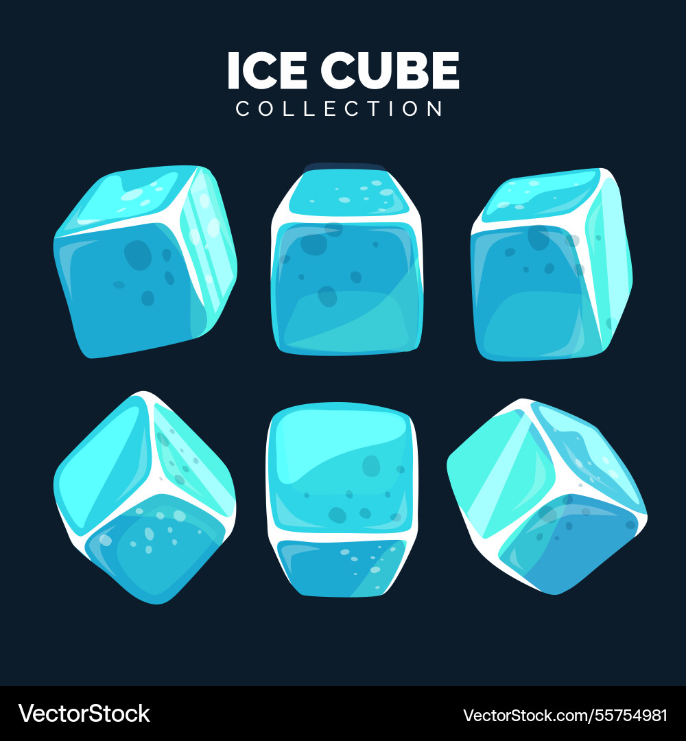 Ice cube collection with flat design Vector Image