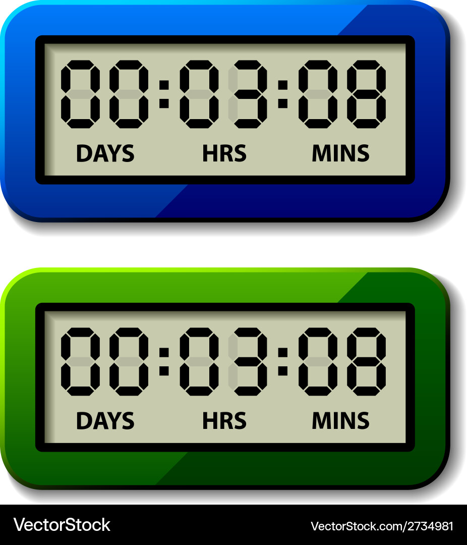 Lcd counter - countdown timer Vector Image