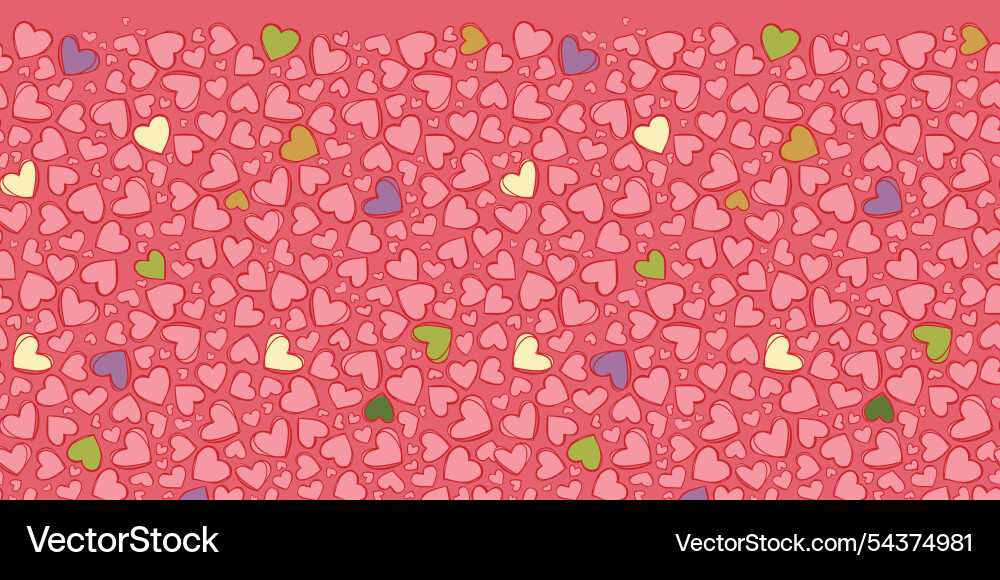 Light red heart horizontal pattern Light red heart horizontal pattern vector image