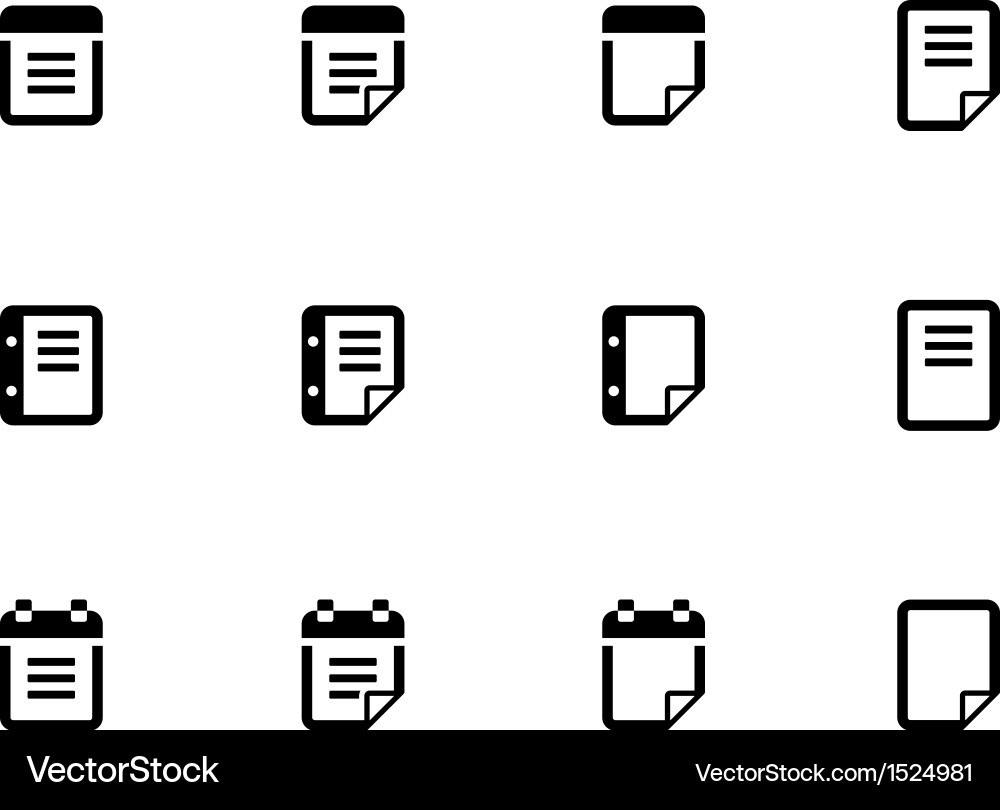 Notepad and sticky note icon set Vector Image