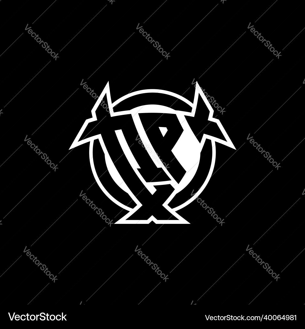 Qp logo monogram triangle shield and circle shape Vector Image
