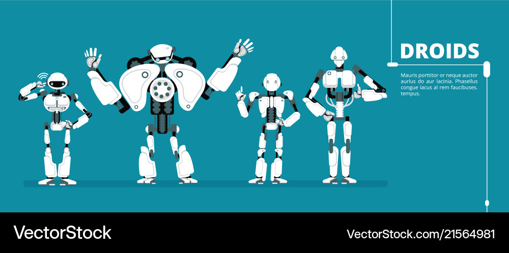 Robot Android Group - Cyberpunk vector image