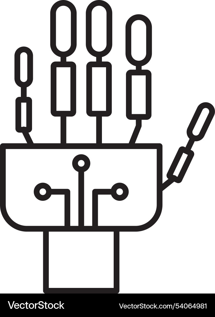 Robotics hand line icon design Vector Image
