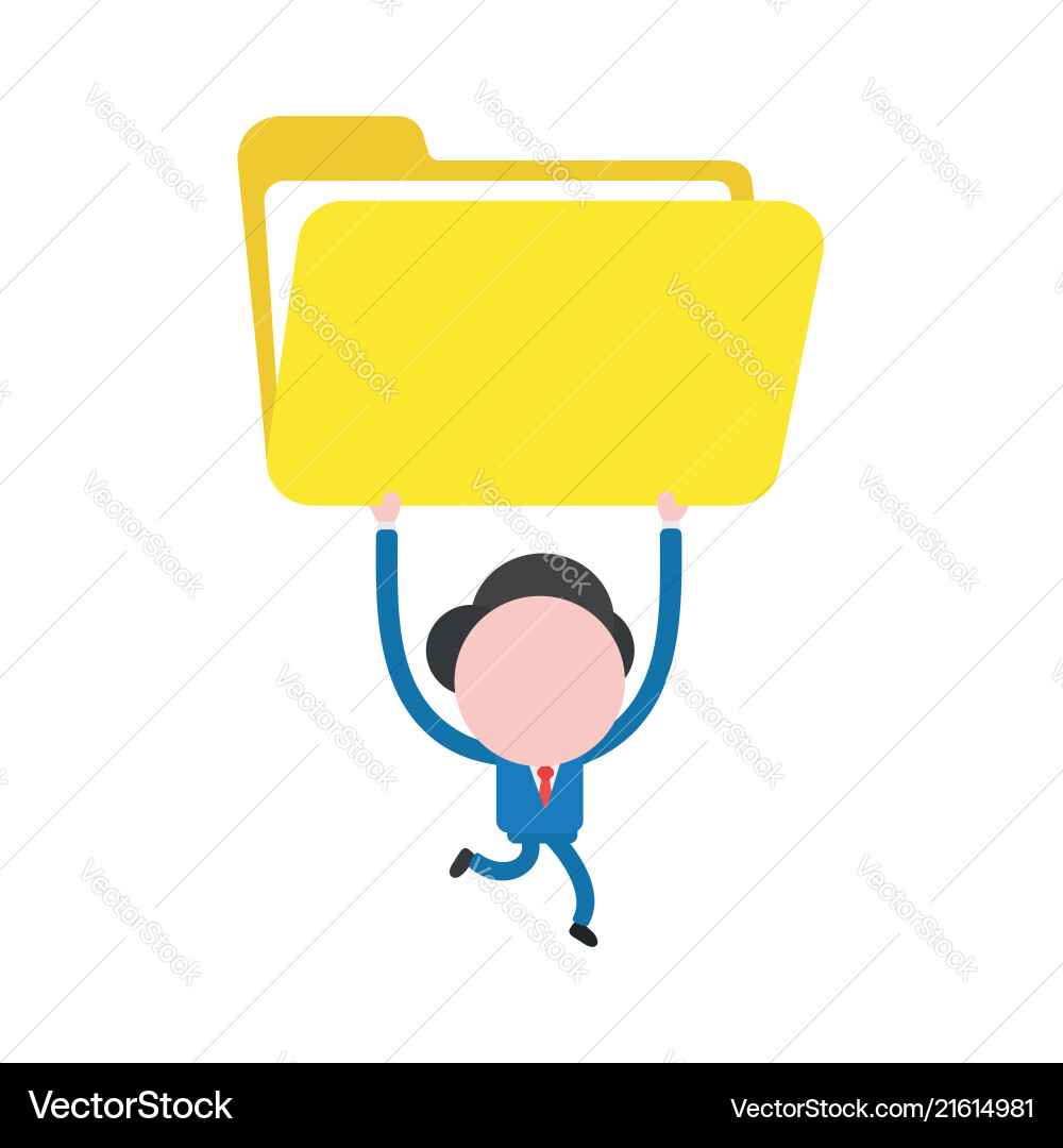 Running Businessman with File Folder vector image
