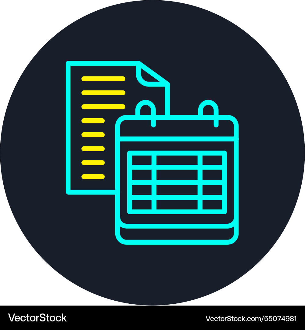 Schedule line multi color icon Vector Image