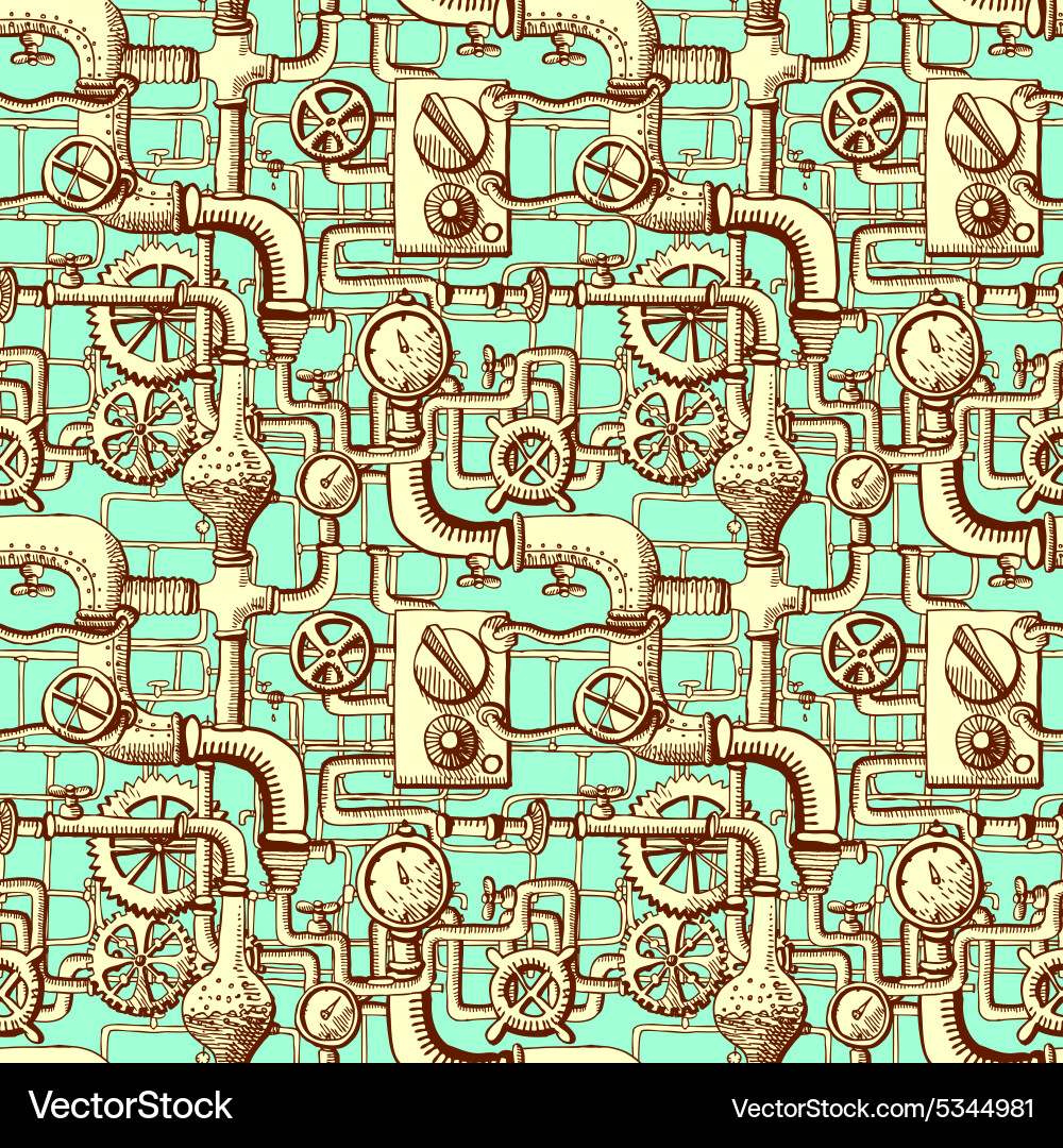 Seamless pattern steampunk vector image