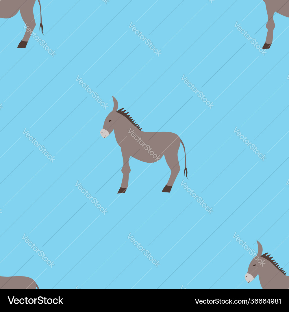 Seamless pattern with donkeys on a blue Seamless pattern with donkeys on a blue Vector Image