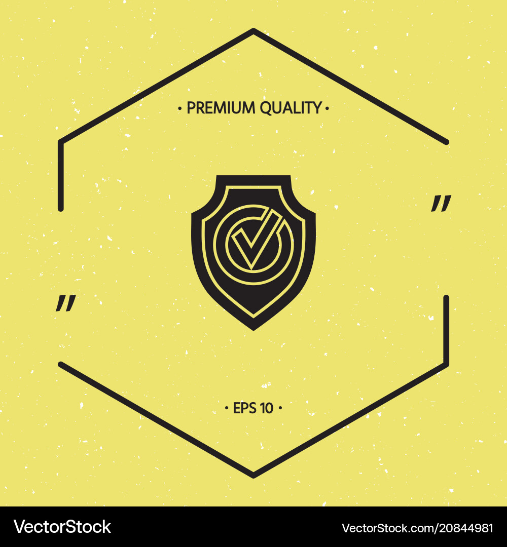 Shield with check mark icon Vector Image