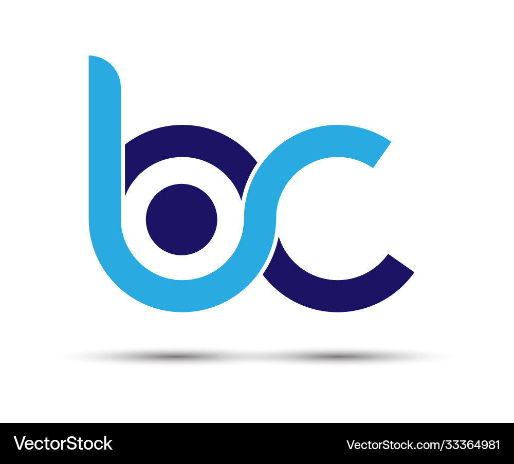 Stylized lowercase letters b and c are linked Stylized lowercase letters b and c are linked vector image