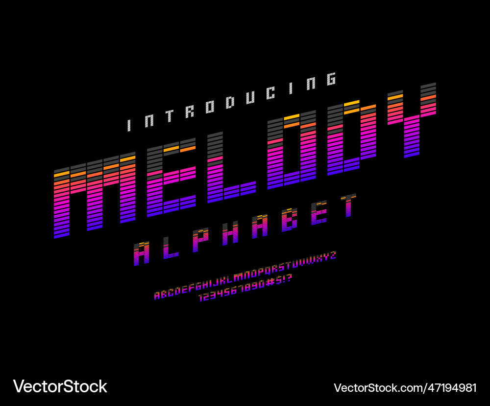 Techno Equalizer Font vector image