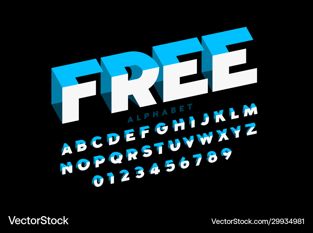 Three dimensional style font Three dimensional style font vector image