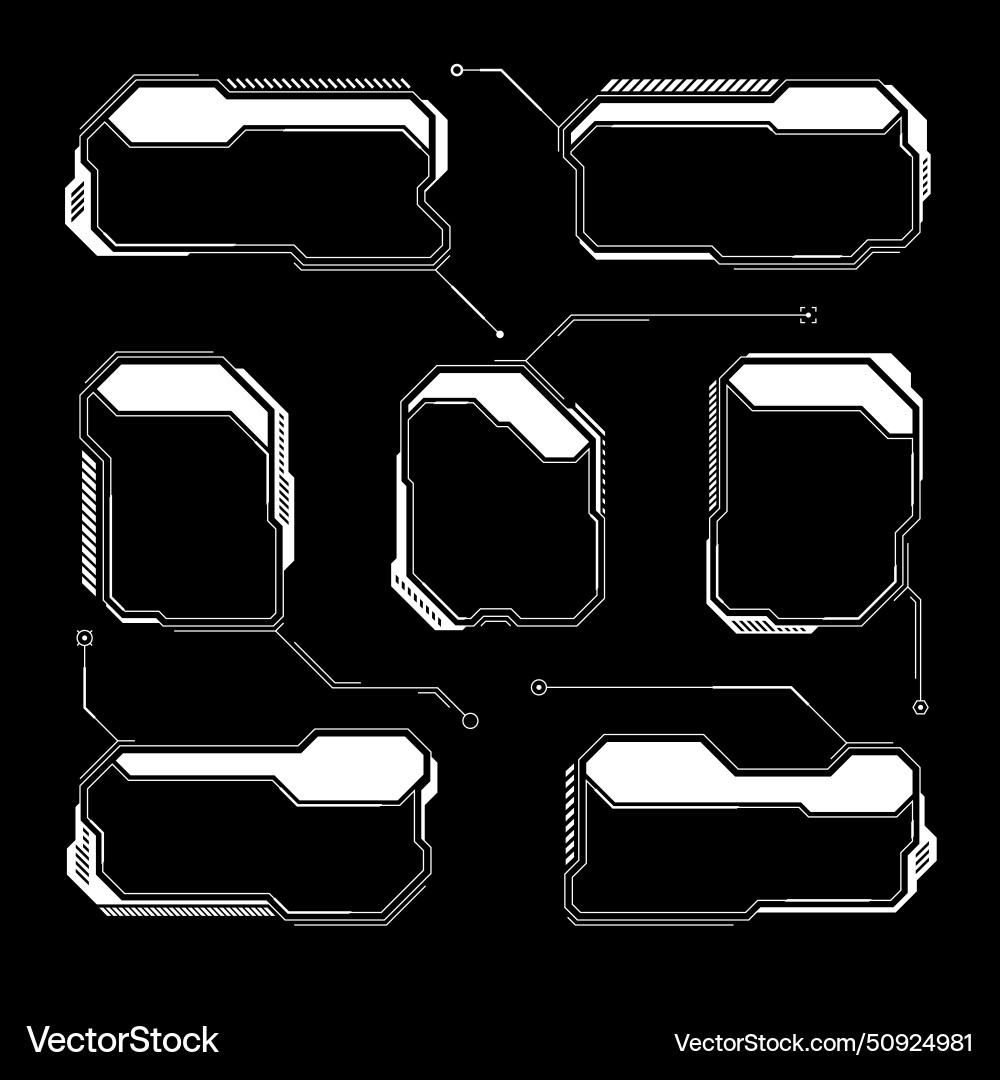 White futuristic hud ui elements sci-fi user White futuristic hud ui elements sci-fi user vector image