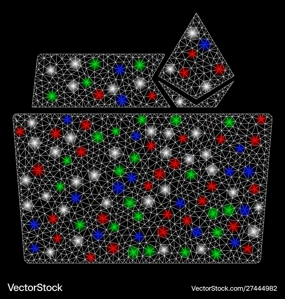 Bright mesh network ethereum crystal folder Bright mesh network ethereum crystal folder vector image