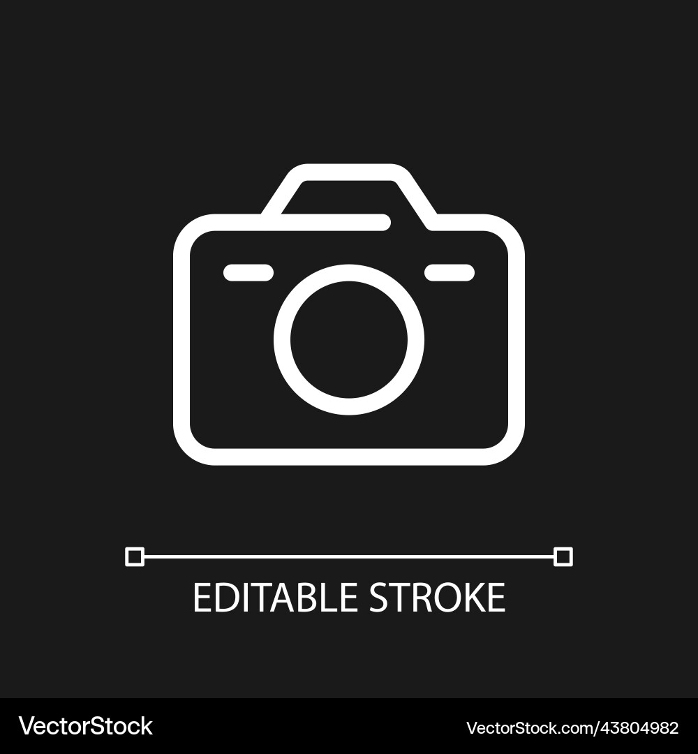 Camera pixel perfect white linear ui icon Camera pixel perfect white linear ui icon vector image